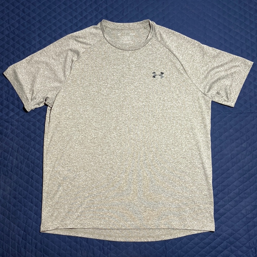 Under Armour The Tech Tee. Heather Taupe Gray. Large. Like New